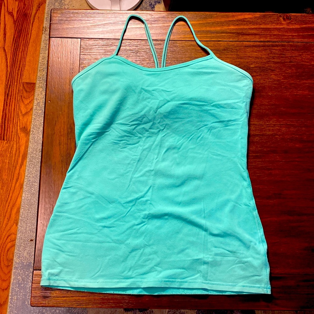 LULULEMON SZ 12 GREEN POWER Y TANK TOP